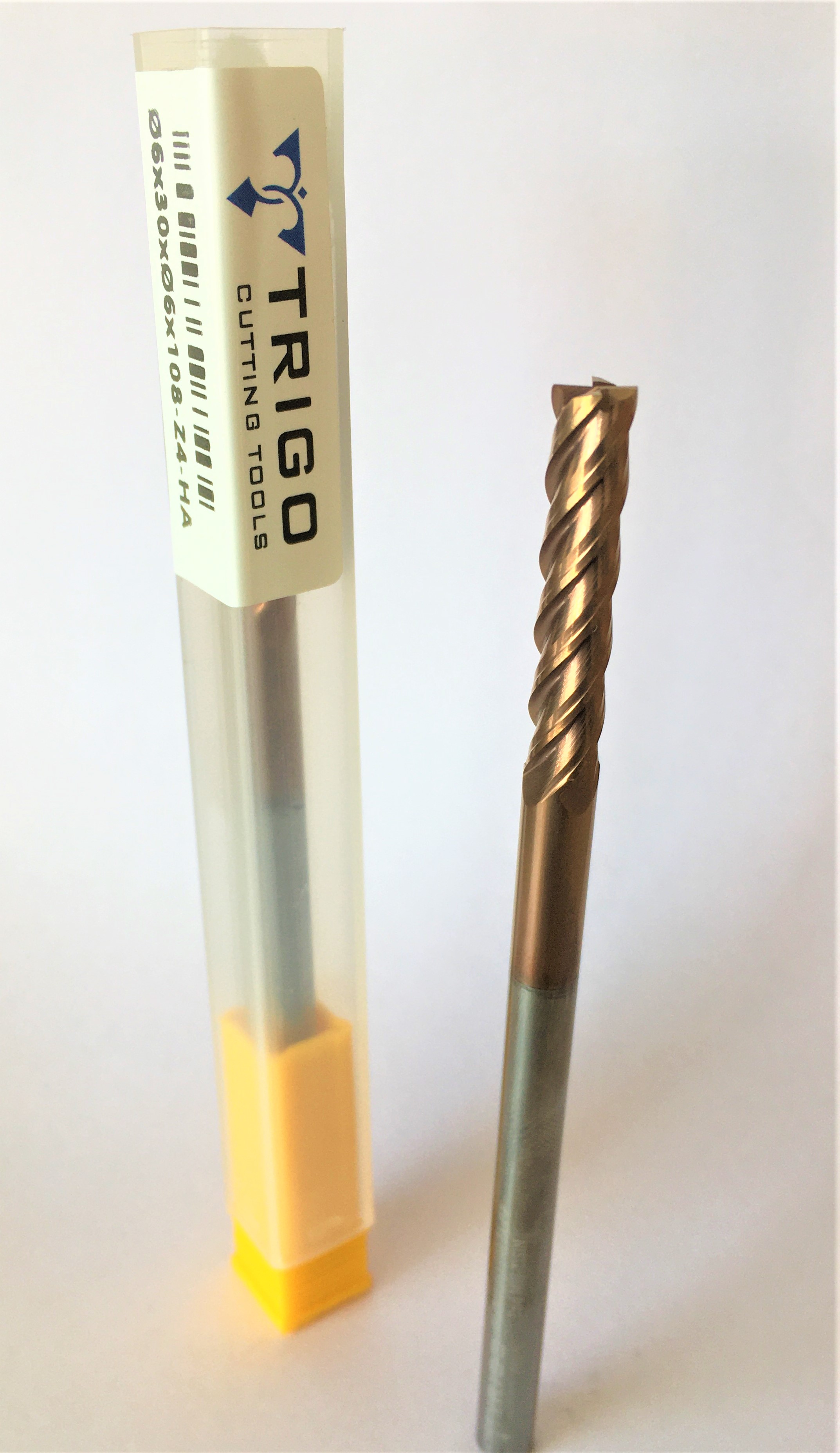 TRİGO 6 MM 100 BOY KARBÜR HRC55 4 AĞIZLI DÜZ ELMAS FREZE