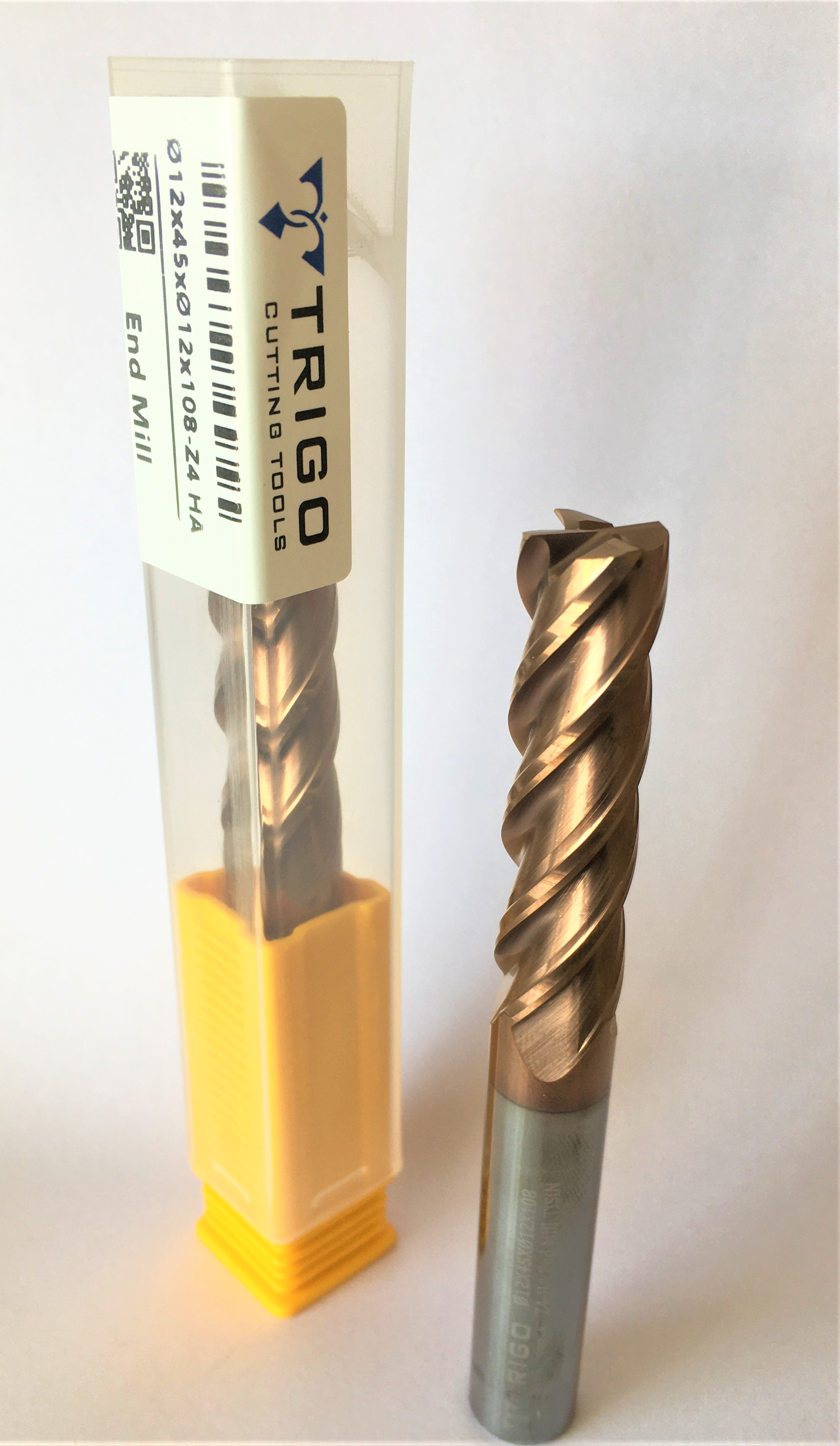 TRİGO 12 MM 100 BOY KARBÜR HRC55 4 AĞIZLI DÜZ ELMAS FREZE